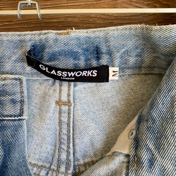 Vintage high waist bleach denim frayed hem jeans - Picture 2 of 8